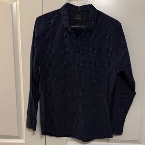 Men's Navy Blue Casual Button Down Shirt